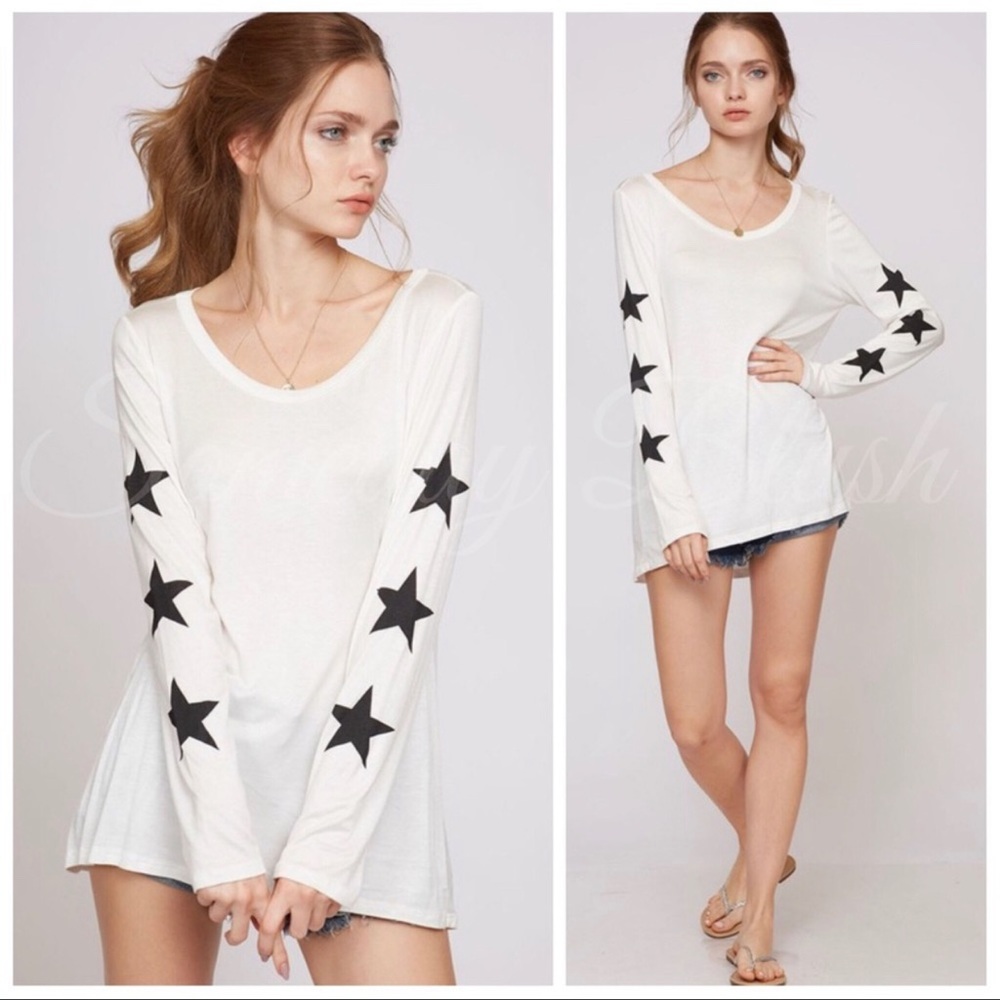 Ivory Star Sleeve Top
